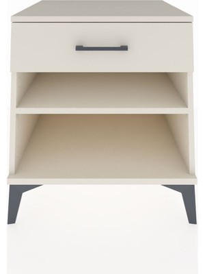 Kronos Komodin Tek Raflı Tek Çekmeceli 60X59X64 Aytaşı-Aytaşı