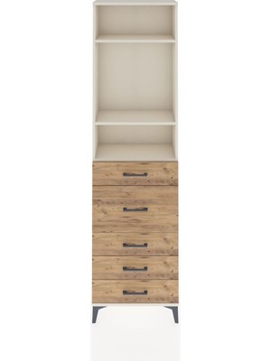 Arges Dolap 3 Raflı 5 Çekmeceli 60X30X221 Aytaşı-Çam