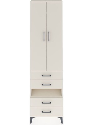 Arges Dolap 3 Raflı 4 Çekmeceli Tek Askılı 60X30X221 Aytaşı-Aytaşı