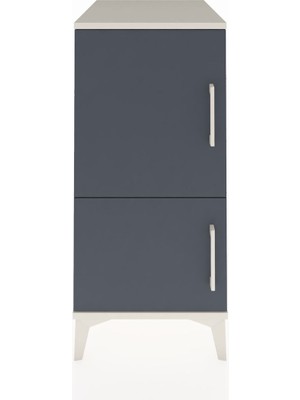 Kronos Komodin 3 Raflı 2 Kapaklı 44X59X96 Aytaşı-Antrasit