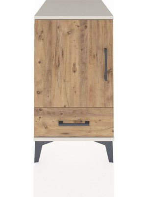 Kronos Komodin 2 Raflı Tek Çekmeceli Tek Kapaklı 44X59X80 Aytaşı-Çam