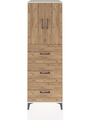 Kronos Dolap 2 Raflı 3 Çekmeceli 2 Kapaklı 60X59X182 Aytaşı-Çam