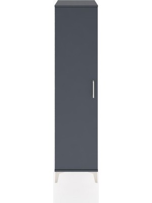 Hyperion Dolap 4 Raflı Tek Kapaklı 44X44X182 Antrasit-Antrasit