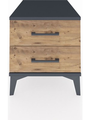 Kronos Komodin 2 Çekmeceli 44X59X48 Antrasit-Çam