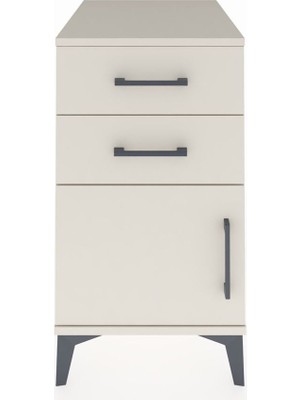 Kronos Komodin Tek Raflı 2 Çekmeceli Tek Kapaklı 44X59X80 Aytaşı-Aytaşı