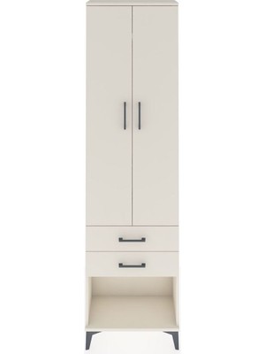 Arges Dolap 2 Raflı 2 Çekmeceli Tek Askılı 60X30X221 Aytaşı-Aytaşı