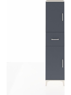 Hyperion Dolap 3 Raflı Tek Çekmeceli 2 Kapaklı 44X44X195 Aytaşı-Antrasit