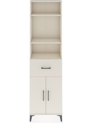 Arges Dolap 4 Raflı Tek Çekmeceli 2 Kapaklı 60X30X221 Aytaşı-Aytaşı