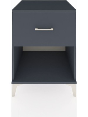 Kronos Komodin Tek Çekmeceli 60X59X80 Antrasit-Antrasit