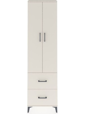 Arges Dolap 2 Raflı 2 Çekmeceli Tek Askılı 60X30X221 Aytaşı-Aytaşı