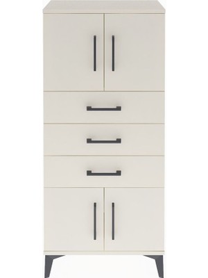 Arges Dolap Tek Raflı 3 Çekmeceli 4 Kapaklı 60X30X134 Aytaşı-Aytaşı
