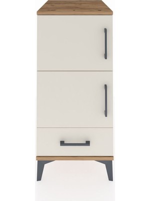 Kronos Komodin 4 Raflı Tek Çekmeceli Tek Kapaklı 44X59X96 Çam-Aytaşı