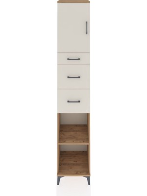 Hyperion Dolap 3 Raflı 3 Çekmeceli Tek Kapaklı 44X44X243 Çam-Aytaşı