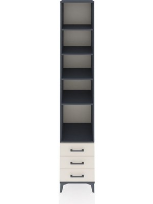 Hyperion Dolap 5 Raflı 3 Çekmeceli 44X44X243 Antrasit-Aytaşı