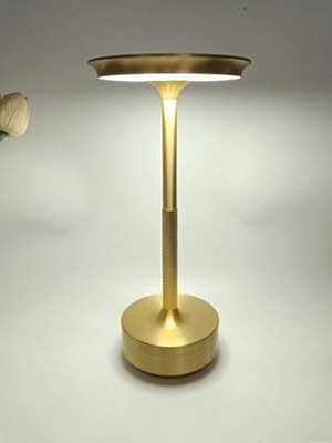 Renkli Dekoratif Şarjlı Masa Lambası, Altın Kaplama, 3 Renk Fonksiyonu