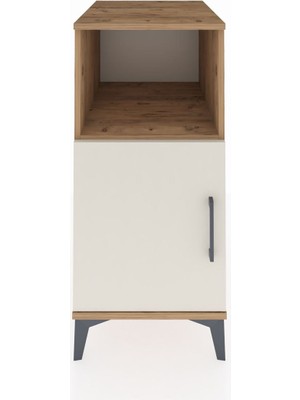 Kronos Komodin 2 Raflı Tek Kapaklı 44X59X96 Çam-Aytaşı