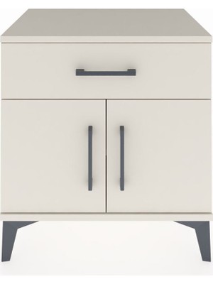 Hyperion Komodin Tek Raflı Tek Çekmeceli 2 Kapaklı 60X44X64 Aytaşı-Aytaşı