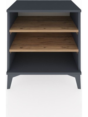 Hyperion Komodin 2 Raflı 60X44X64 Antrasit-Çam