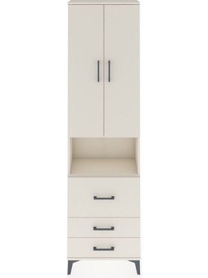 Arges Dolap 3 Raflı 3 Çekmeceli Tek Askılı 60X30X221 Aytaşı-Aytaşı