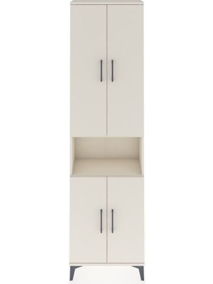 Arges Dolap 3 Raflı 4 Kapaklı Tek Askılı 60X30X221 Aytaşı-Aytaşı