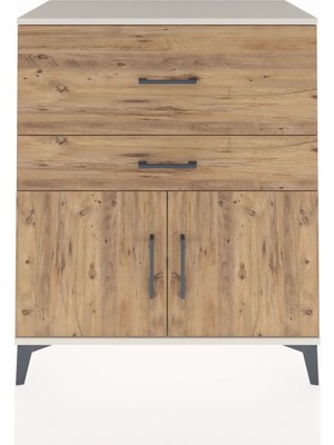 Hyperion Şifonyer Tek Raflı 2 Çekmeceli 2 Kapaklı 88X44X106 Aytaşı-Çam