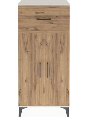 Arges Dolap 2 Raflı Tek Çekmeceli 2 Kapaklı 60X30X134 Aytaşı-Çam