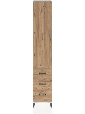 Hyperion Dolap 2 Raflı 3 Çekmeceli Tek Askılı 44X44X243 Aytaşı-Çam
