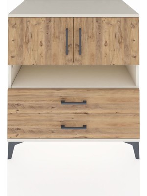 Kronos Şifonyer 3 Raflı 2 Çekmeceli 2 Kapaklı 88X59X96 Aytaşı-Çam