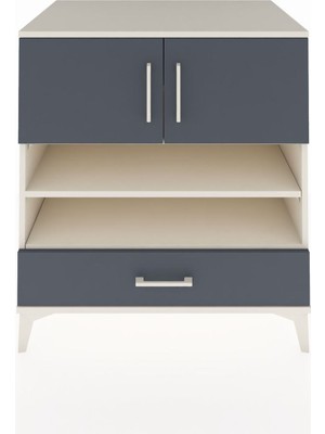 Kronos Şifonyer 4 Raflı Tek Çekmeceli 2 Kapaklı 88X59X96 Aytaşı-Antrasit