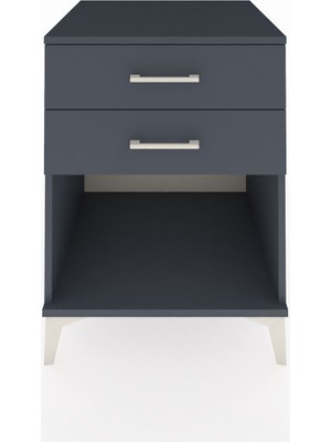 Kronos Komodin 2 Çekmeceli 60X59X80 Antrasit-Antrasit