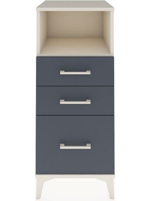 Hyperion Komodin Tek Raflı 3 Çekmeceli 44X44X106 Aytaşı-Antrasit