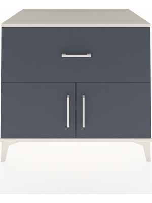 Kronos Şifonyer Tek Raflı Tek Çekmeceli 2 Kapaklı 88X59X80 Aytaşı-Antrasit