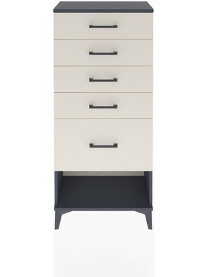 Arges Dolap 5 Çekmeceli 60X30X134 Antrasit-Aytaşı
