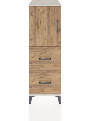 Hyperion Dolap 2 Raflı 2 Çekmeceli Tek Kapaklı 44X44X134 Aytaşı-Çam