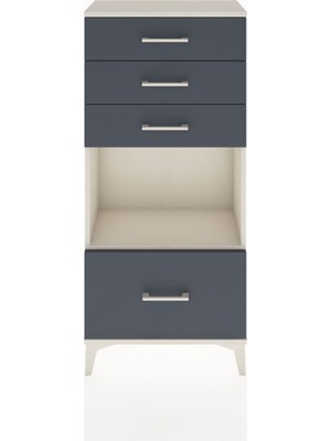 Hyperion Dolap Tek Raflı 4 Çekmeceli 60X44X134 Aytaşı-Antrasit