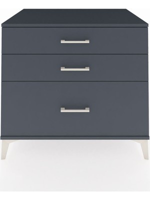 Kronos Şifonyer 3 Çekmeceli 88X59X80 Antrasit-Antrasit