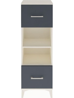 Arges Dolap 2 Raflı 2 Çekmeceli 44X30X134 Aytaşı-Antrasit