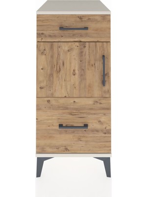 Kronos Komodin Tek Raflı 2 Çekmeceli Tek Kapaklı 44X59X96 Aytaşı-Çam