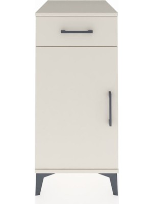 Kronos Komodin 2 Raflı Tek Çekmeceli Tek Kapaklı 44X59X96 Aytaşı-Aytaşı