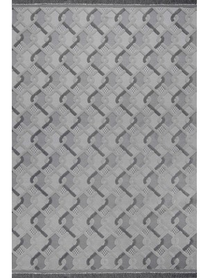 Aren Halı Urou Modern Gri Antrasit Çizgili Polyester Makine Halısı