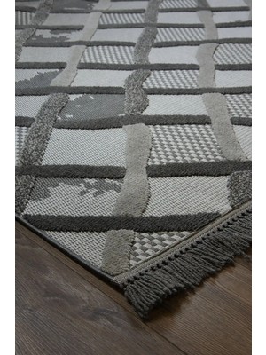 Aren Halı Airan Modern Antrasit Polyester Makine Halısı