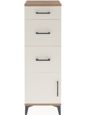 Arges Dolap 3 Çekmeceli Tek Kapaklı 44X30X134 Çam-Aytaşı