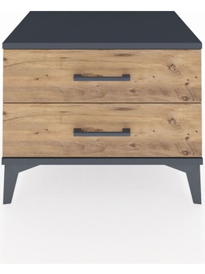 Hyperion Komodin 2 Çekmeceli 60X44X48 Antrasit-Çam