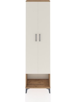 Arges Dolap 5 Raflı 2 Kapaklı 60X30X221 Çam-Aytaşı