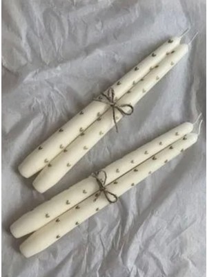 Kalp Desenli Şamdan Mumu 2li Set