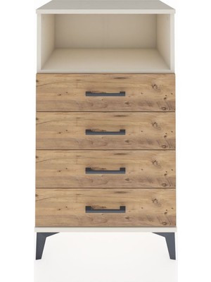 Hyperion Komodin Tek Raflı 4 Çekmeceli 60X44X106 Aytaşı-Çam
