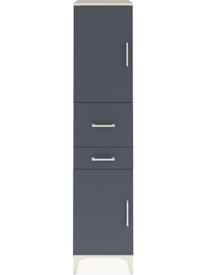 Hyperion Dolap 4 Raflı 2 Çekmeceli 2 Kapaklı 44X44X195 Aytaşı-Antrasit