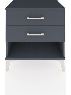 Hyperion Komodin 2 Çekmeceli 60X44X64 Antrasit-Antrasit