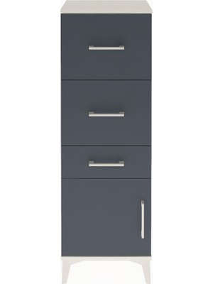 Arges Dolap 3 Çekmeceli Tek Kapaklı 44X30X134 Aytaşı-Antrasit