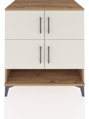 Kronos Şifonyer 4 Raflı 4 Kapaklı 88X59X96 Çam-Aytaşı